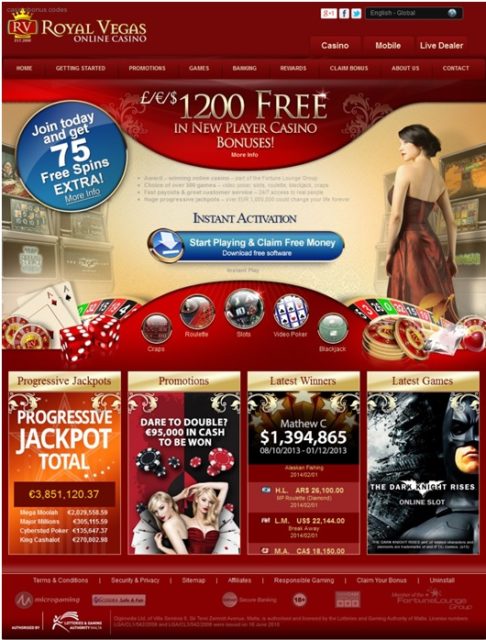 Casino online Royal Vegas para jogar jogos de casino instantâneos