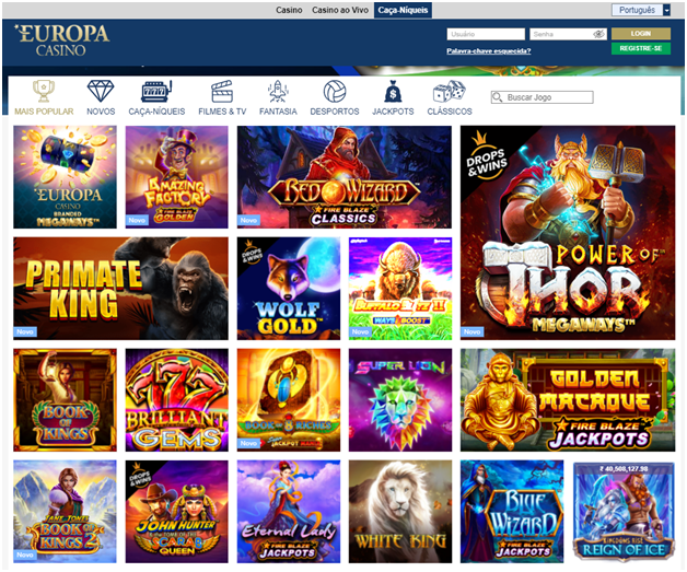 Europa Casino -Jogos e software