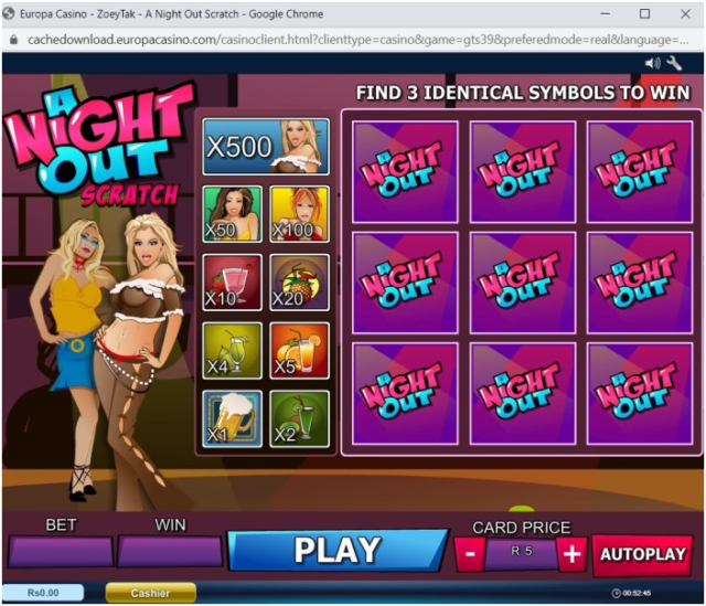 Scratch cards para jogar no Europa Casino