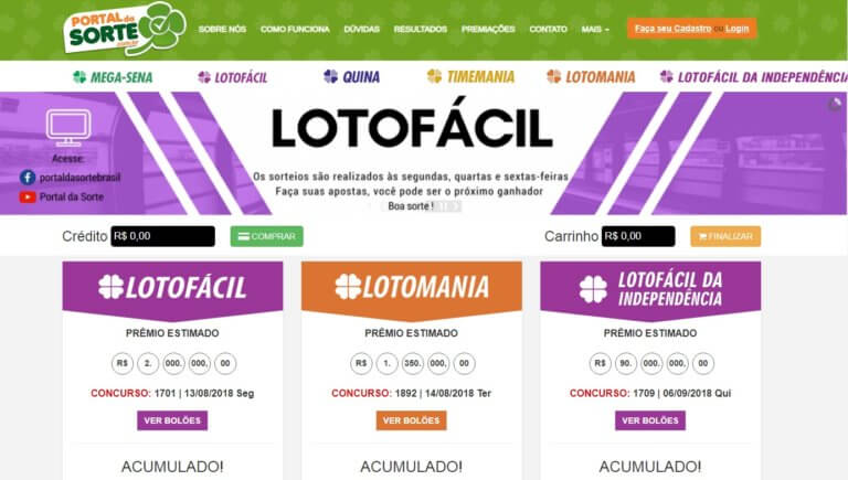 site da loteria online